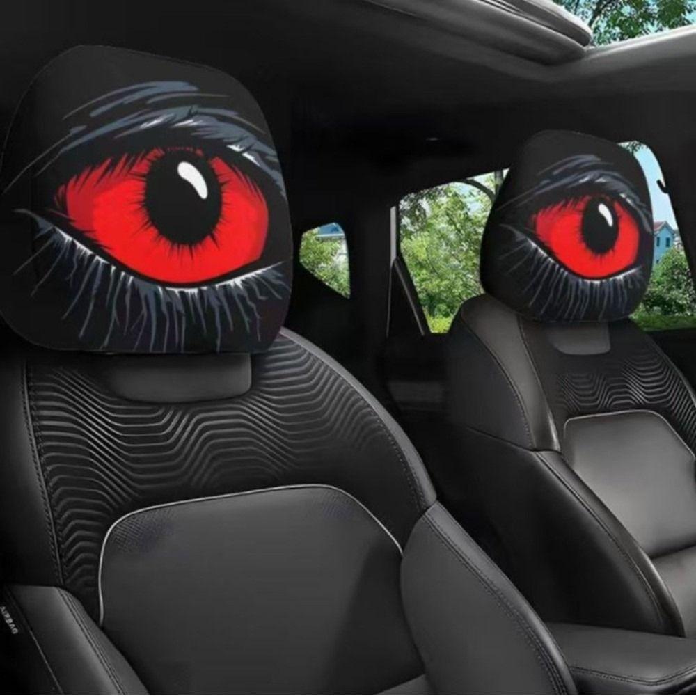 Funny Car Headrest Covers Exaggerated Car Seat Headcover Car Pillowcase Gift for Car Lover