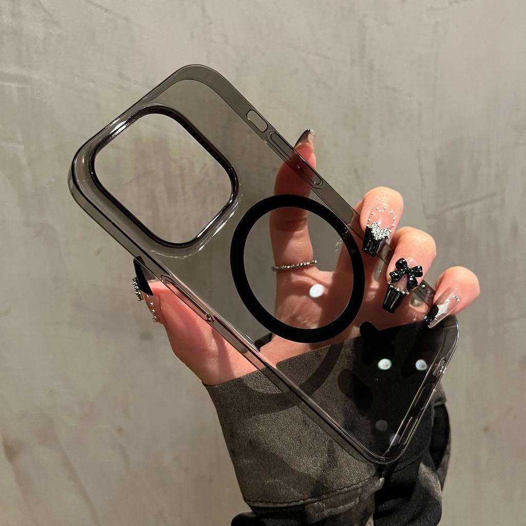 Ультратонкий прозрачный чехол для iPhone 16 12 14 13 15 Pro Max Plus для беспроводной магнитной зарядки Magsafe, прозрачный чехол для ПК