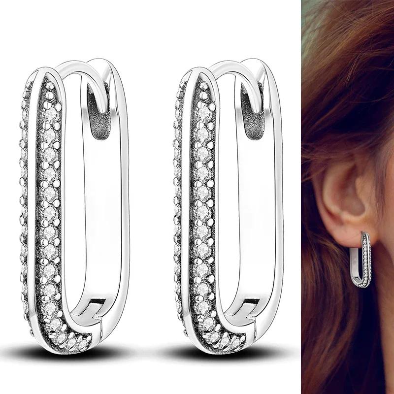 925 Silver Love Feather Moon Star Heart Earrings for Women Girls Charms Hoop Stud Jewelry Gifts