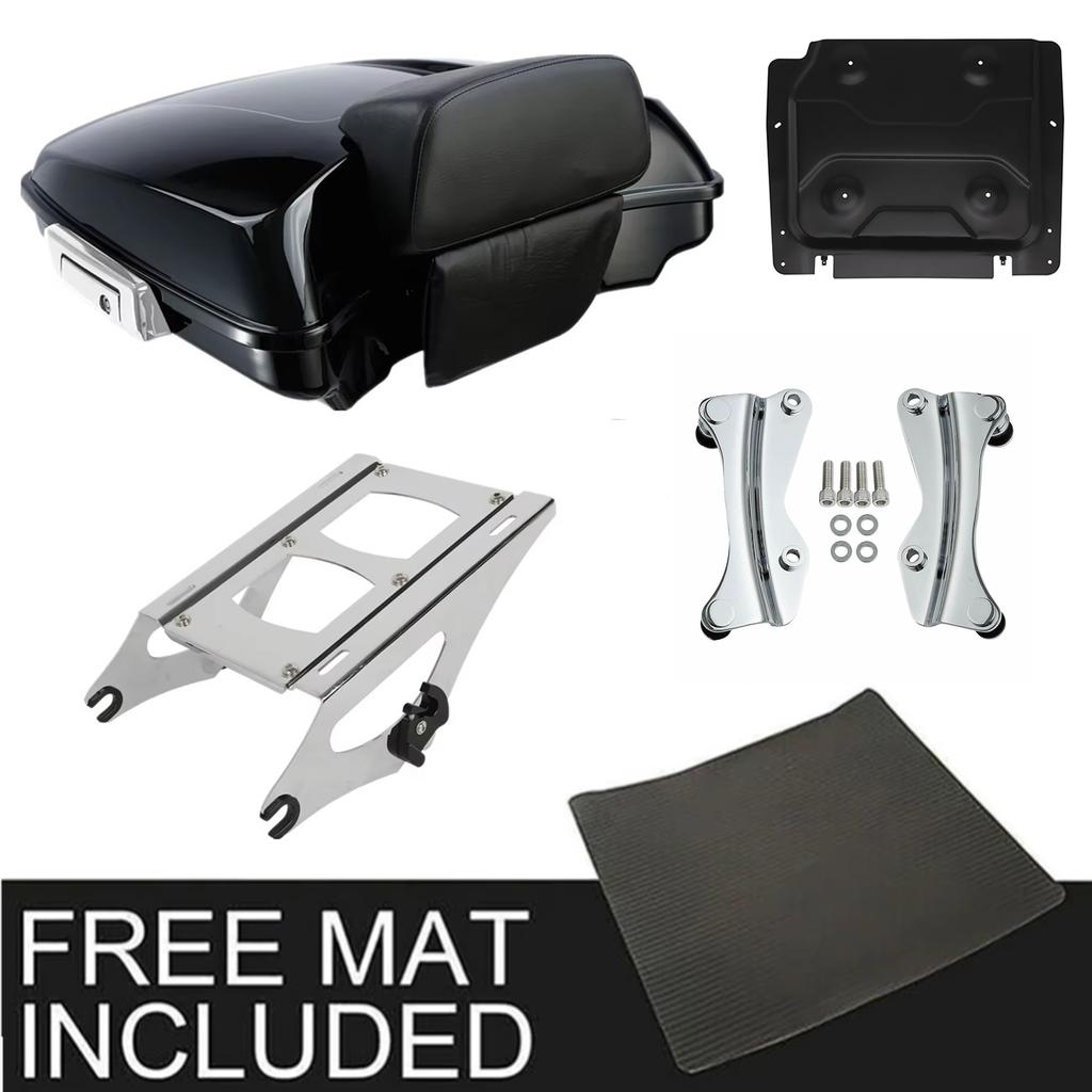 Motorcycle Razor Trunk Backrest Mount Rack Docking For Harley Touring Road King Glide 2014-2025