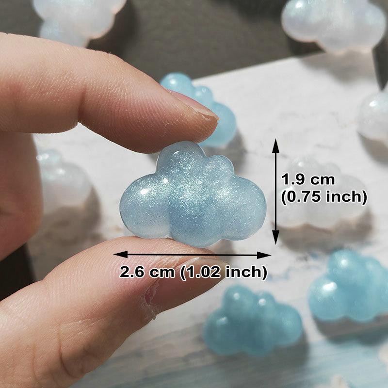 6pcs Glitter Cloud Design White / Blue Color Refrigerator Magnets Set for Kitchen Fridge Home DIY Decoration