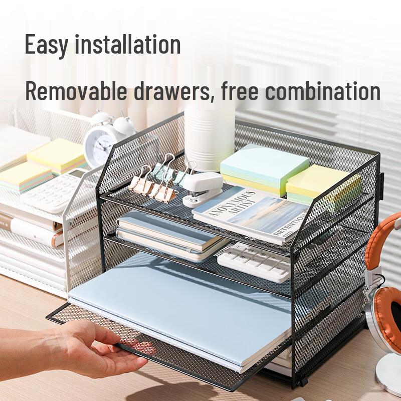 Deli PB116 4-Tier Folding Metal Document Tray