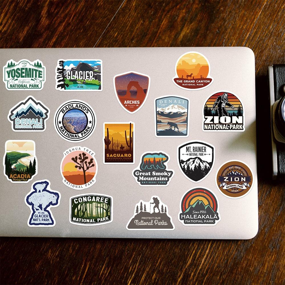 50pcs National Park Landscape Stickers Laptop Bicycle Guitar Skateboard Sticker DIY Graffiti Waterproof Decals