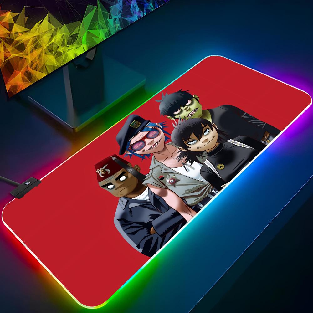 Demon Days G-GorillazS Mouse Pad Gaming Rgb Valorant Mousepad Backlit Keyboard Gamer Girl Xxl Laptop Mat Table Pads Deskpad