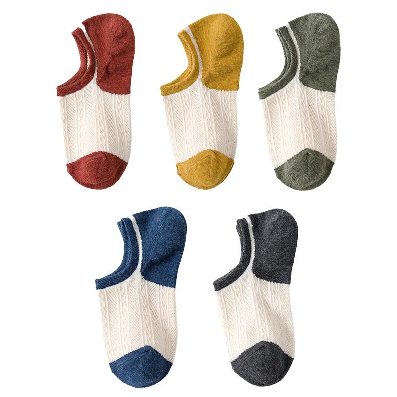 5 пар в лоте Хлопковые женские носки Женские Повседневные Носки-лодочки 3D Упаковка Мультяшные Харадзюку Кошка Милые Сердечки Невидимые Смешные Девичьи Набор Носков до Щиколотки