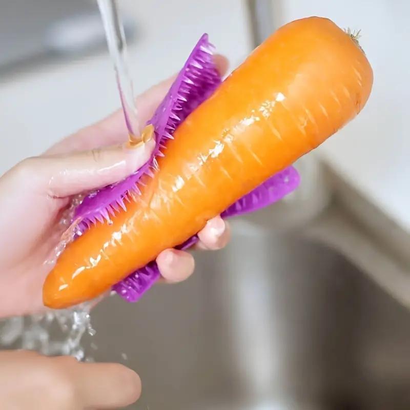 Fruit Vegetable Cleaning Brush Food-grade Silicone Potato Carrot Cleaner Brushes Kitchen Dish Scrubber Cleaning Tools Gadgets