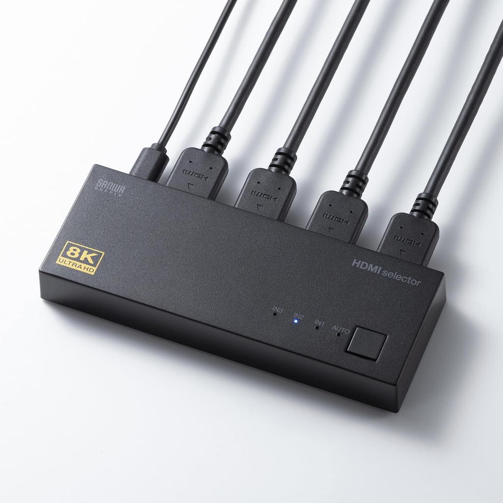 Sanwa Supply 8K Compatible HDMI Switcher 1 (3 Inputs, Output) SW-HDR8K31L