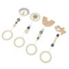 4pcs Stroller Pendant Toys Baby Play Gym Wooden Hanging Toys for Toddlers Infants Grey