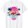 Фламинго Пляж Лето Пальмы Тропическое Летнее Футболка для Мужчин Женщин Девочек Детей