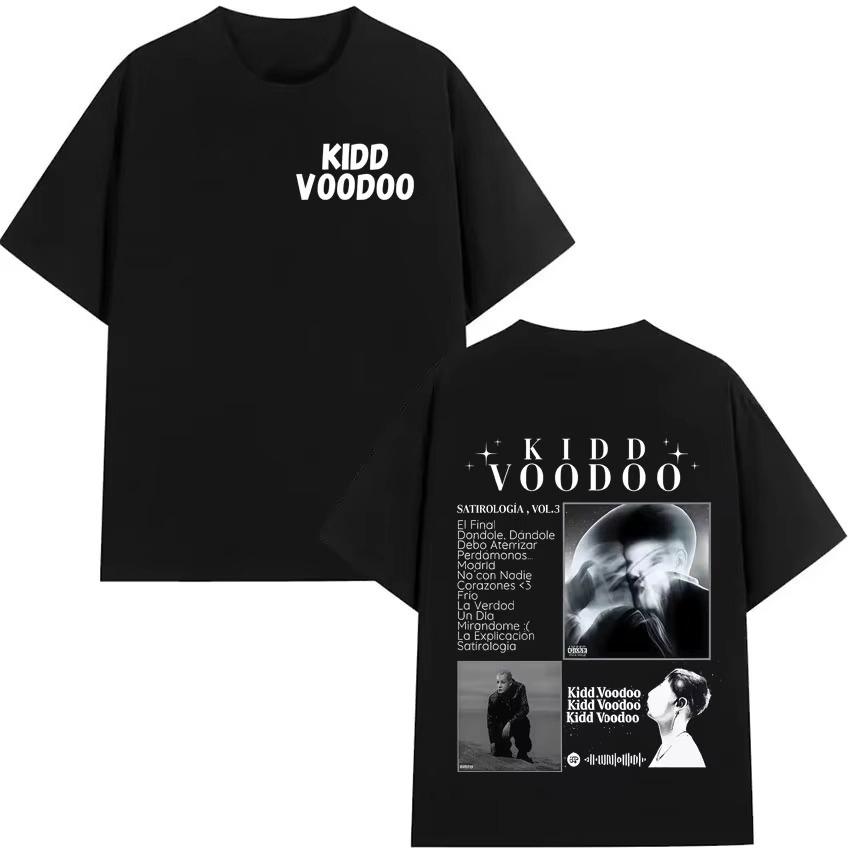 Rapper Kidd Voodoo Satiro Tour Harajuku2026 Spring summer Double Sided Print Tshirt Mens Women Short Sleeve pure Cotton Tops