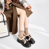Weiwei Girl 919-3 Platform British Small Leather Shoes Women's Autumn and Winter 2024 New Mao Mao Loafers Plush Cotton Shoes