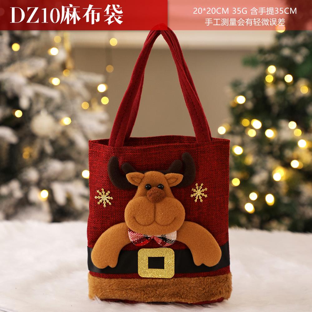 Рождественские украшения Рождественская тканевая сумка Рюкзак из матовой ткани Подарочная сумка Старик Снеговик 2024 Новогодний подарок Сумка для конфет Снеговик Олень Подарочная сумка