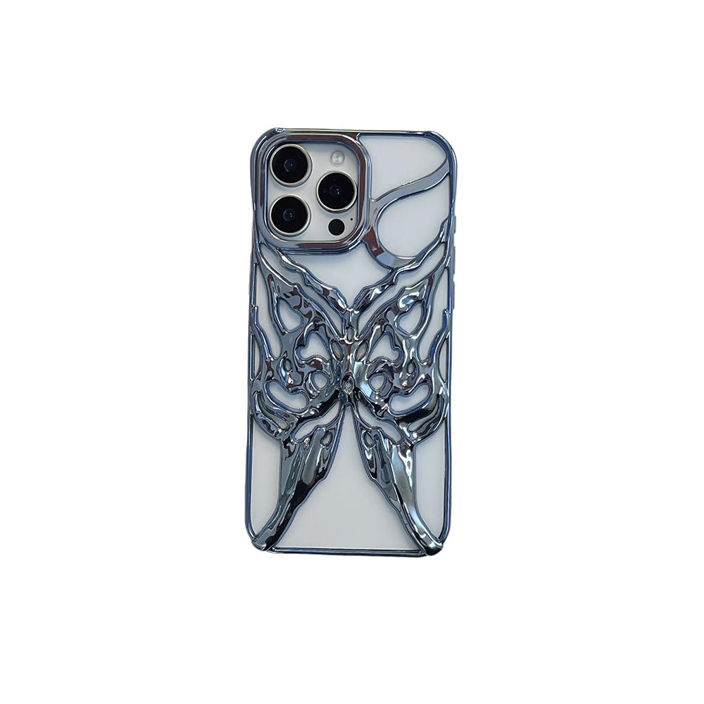 3D Бабочка Огонь Рассеивание Тепла Чехол для Телефона Для iPhone 16 15 14 13 12 11 Pro Max 16E Гальванизированный Ударопрочный Мягкий Чехол