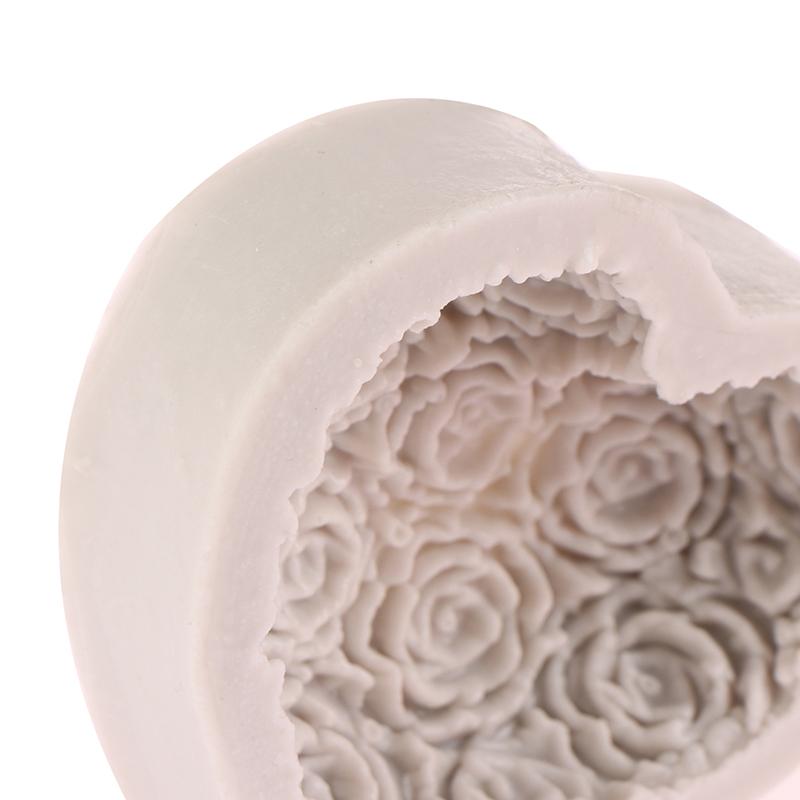 1Pc Heart Rose Flowers Shape Silicone Mould Diy Fondant Chocolate Soap Mold Candle Polymer Clay Molds Crafts Base Tool
