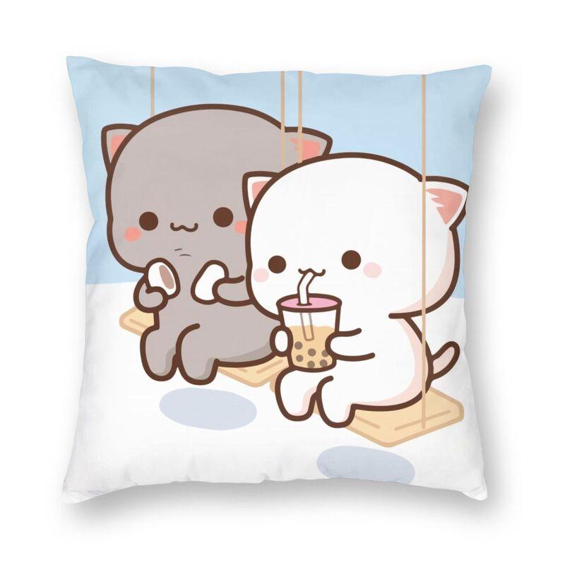 Наволочка для спальни, гостиной, милой пары, кота, персика и гома, домашний декор, наволочка для дивана