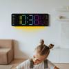 Современные цифровые настенные часы с RGB LED подсветкой, ночным свечением для декора гостиной