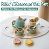 Children's Play House Early Education Simulation Dessert Cake Selling Teapot Cup Tea Set Wooden Toy