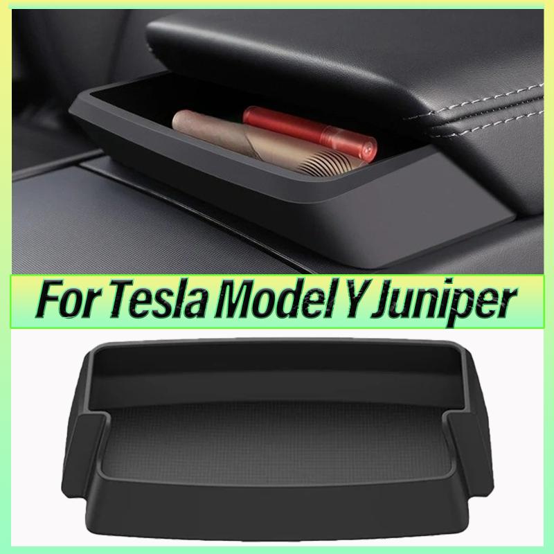 For Tesla Model 3 Highland Model Y Juniper Center Console Armrest Storage Box Eyeglasses Holder Armrest Tray Silicone Accessory