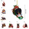 2D Dachshund Pendant Double Sided Merry Christmas Christmas Hanger Oranments Dachshund Cute Acrylic Christmas Dog Pendants