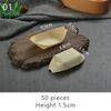 50 шт. Мини-лодочки для суши, подносы, тарелки для еды, лодочки, одноразовые бумажные деревянные тарелки, подносы для закусок сашими, контейнеры для блюд