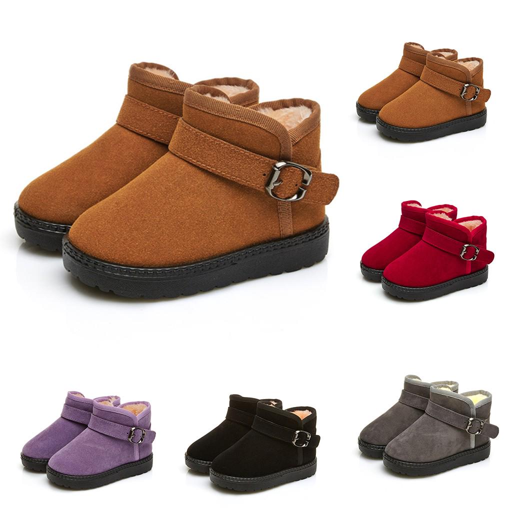 Зимние детские детские детские ботиночки для девочек конфетного цвета теплые короткие ботинки зимние ботинки