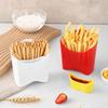 Portable Plastic French Fry Cup Snack Storage Box PP Salad Cup Student Square Salad Bowl