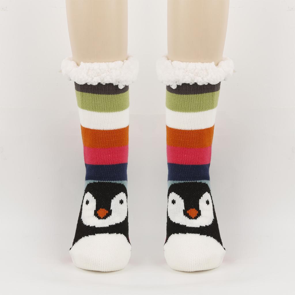 Женские носки для пола, Теплые и Толстые Мультяшные Животные Холодостойкие Петлевые Носки для Сна
