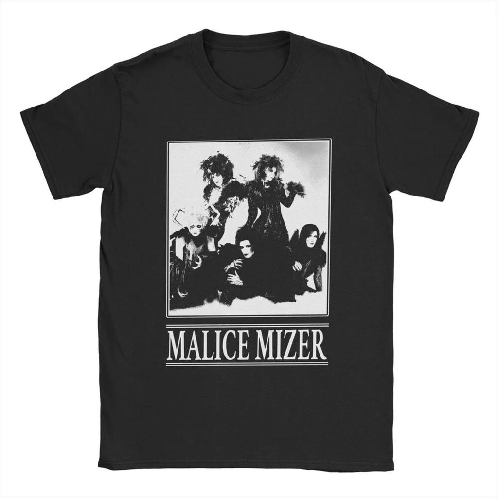 ZX TEE Футболки певца группы Malice Mizer Винтажные футболки Круглый вырез Футболки рок-музыканта Короткий рукав Мерч