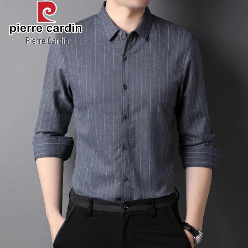 Pierre Cardin Мужская клетчатая рубашка с длинным рукавом Business Casual, не требующая глажки