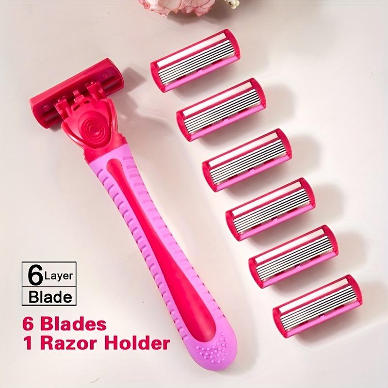 1 Set Manual Women's Body Bikini Hair Removal Safety Razor 6-layer Stainless Steel Shaver Body Hair Trimming