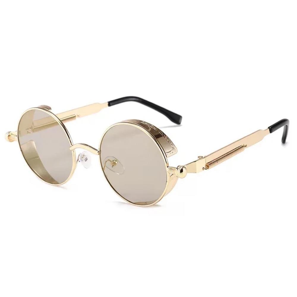 Classic Gothic Steampunk Sunglasses Luxury Brand Designer Men and Women Retro Round Metal Frame Sunglasses UV400