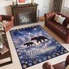 Teddy Bear Theme Crystal Velvet Rug Personalized Custom Name Text Soft Floor Mat Home Decor