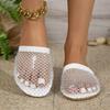 European and American Baotou Cool Slippers 2024 Summer New Hollow Mesh Casual Outwear Breathable Flat Bottom Women's Shoes