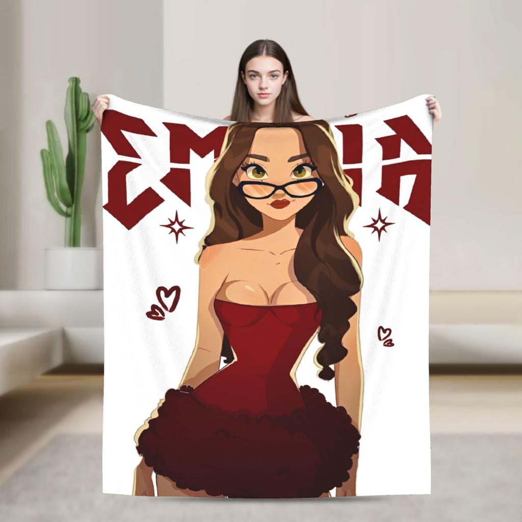 Singer Emilia Mernes MP3 Tour Super Warm Blanket Aesthetic Living Room Flannel Bedspread Sofa Bed Cover