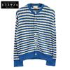 45R 70180164 Синий x Белый Супер Марля в Полоску Кабель 908 Вязаный Кардиган топы 2 Синий x белыйБ/у
