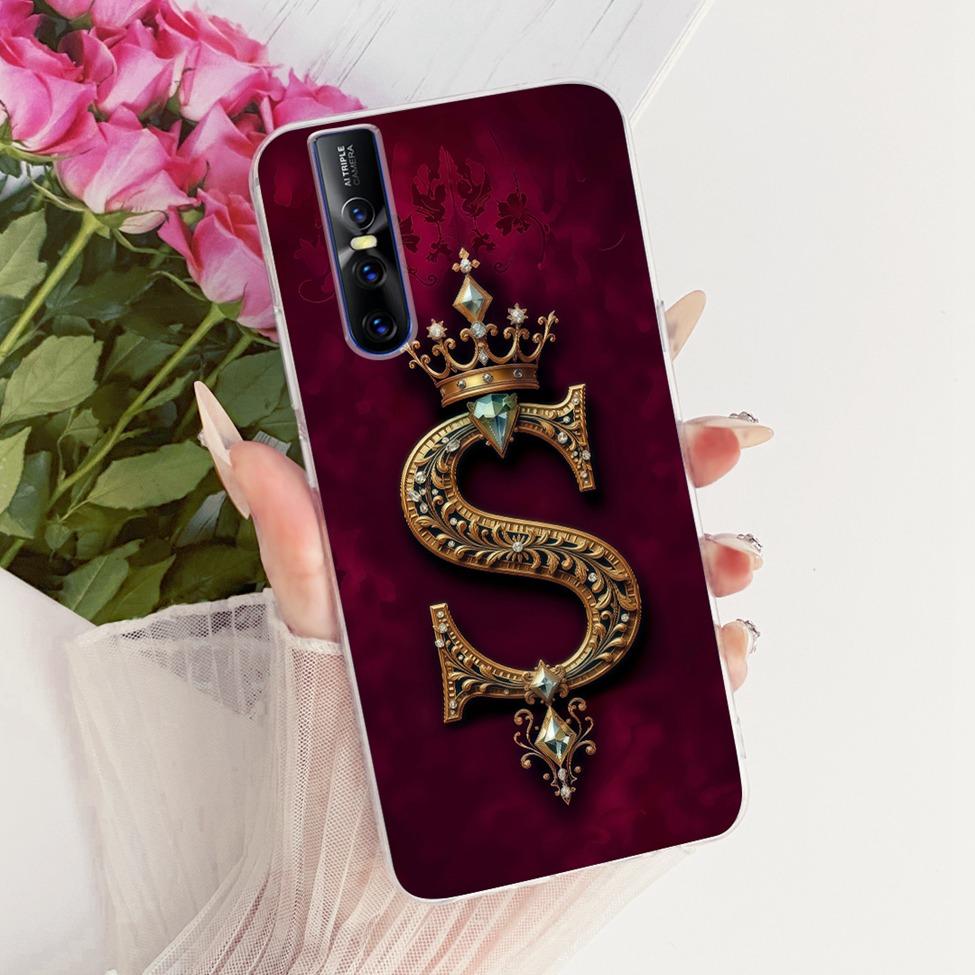 Чехол-крышка для Vivo V15 Pro Роскошный А-Я Буквы Модная Корона 2D Расписной Силиконовый Чехол для V15 Pro Vivo 1818