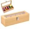 Бамбуковая коробка для чая с 5 отделениями, органайзер для пакетиков чая, многоцелевая коробка для чайных пакетиков, портативный держатель для чайных пакетиков для дома, офиса, специй