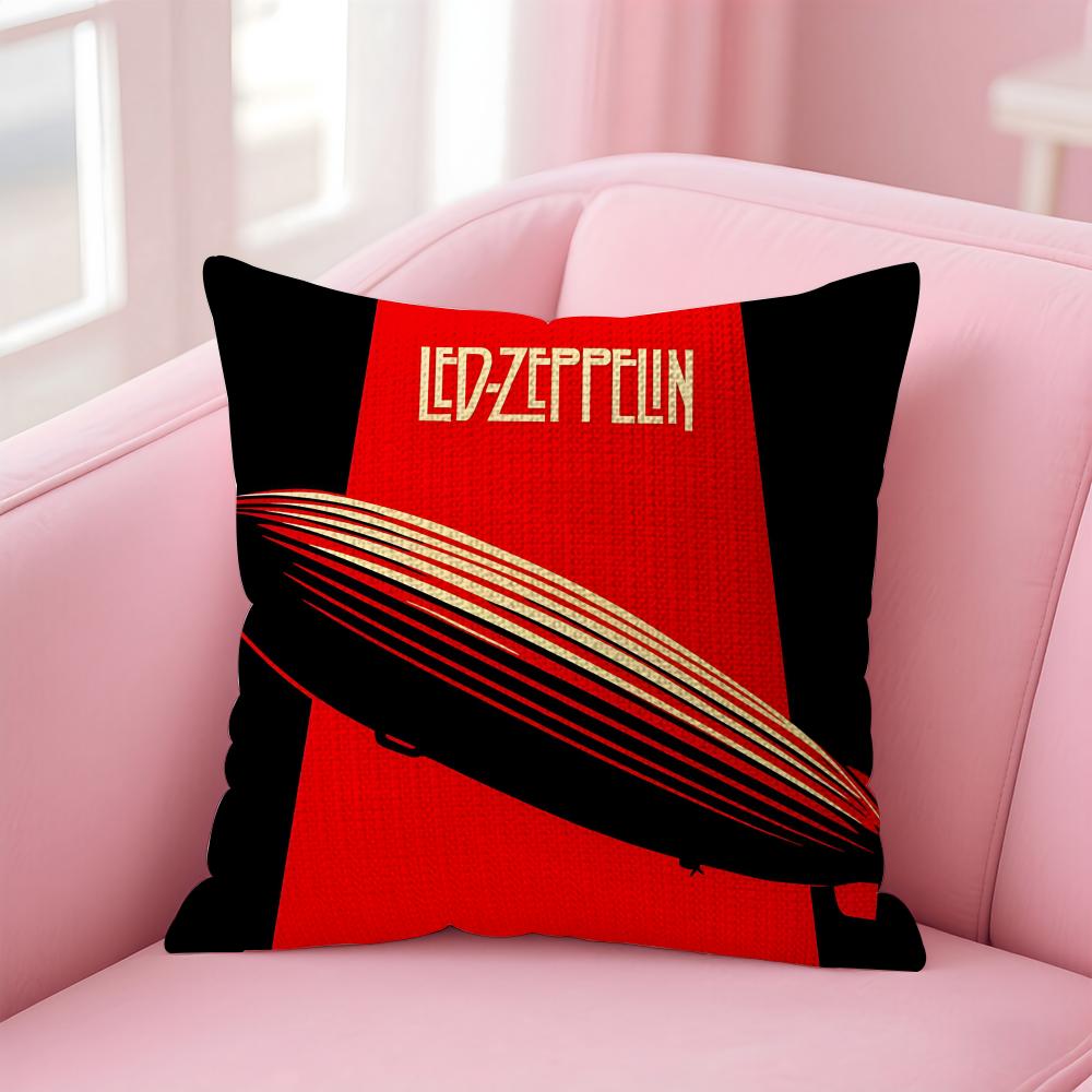 LLed ZeppelinN Band Cushion Cover Natural Linen Pillow Case DoubleSided Print Decorative Sofa Pillowcase Home Decor Gift