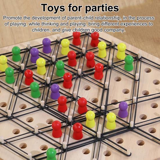 1 набор Треугольные шахматы Настольная игра от 2 до 4 игроков Геометрия Обучение фокусировке Логика Обучение Резиновая лента Треугольник Pegboard Стратегическая игра Игрушка