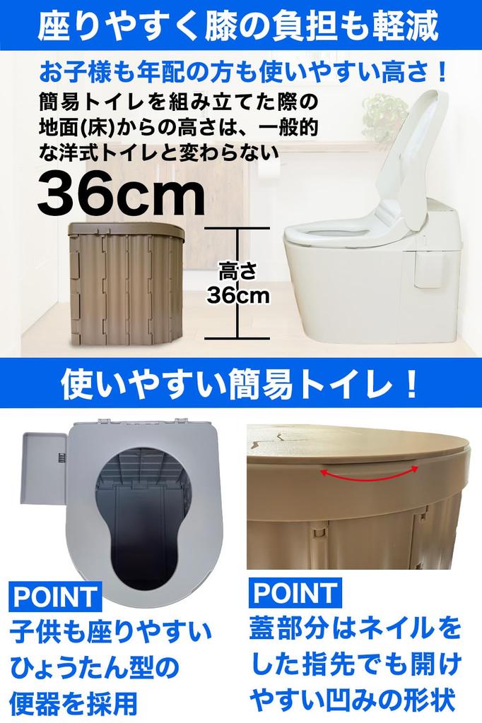 Clean House Portable Folding Toilet with Excrement Bag and Coagulant Step and Emergency Car Camping Set, Lid, Stool,