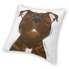 Smiling Brindle Staffy Stafford Square Pillowcase Polyester Linen Velvet Pattern Zip Decorative Pillow Case Sofa Cushion Cover