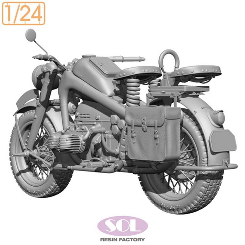 Sol Model Военный мотоцикл KS750 времен Второй мировой войны Немецкий Набор для 3D-печати MM903 1/24 (Мотоцикл)