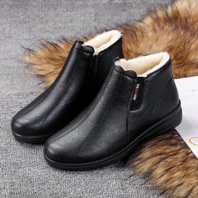 «Женские зимние теплые сапоги из бархата и хлопка 2023 года для пожилых людей — удобные короткие сапоги с мягкой подошвой»