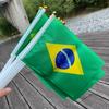 xvggdg  100pcs  14 * 21cm    Promotion Wholesale    Brazil   Hand  flag  Waving National Flag