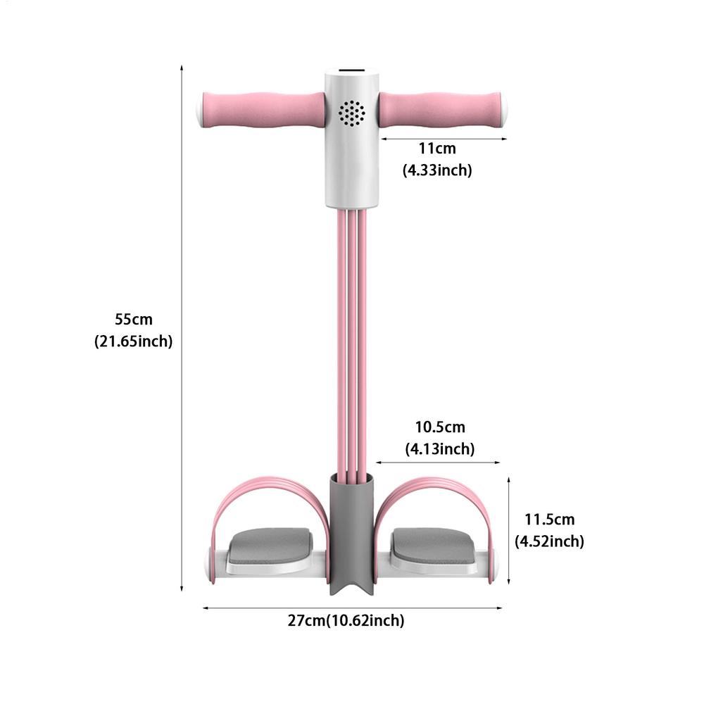 Pedal Exercise Puller 6-Tubes Resistance Band Smart Sit-up Machine Abdominal Fitness Machine Spring Tension Rope Expander Puller
