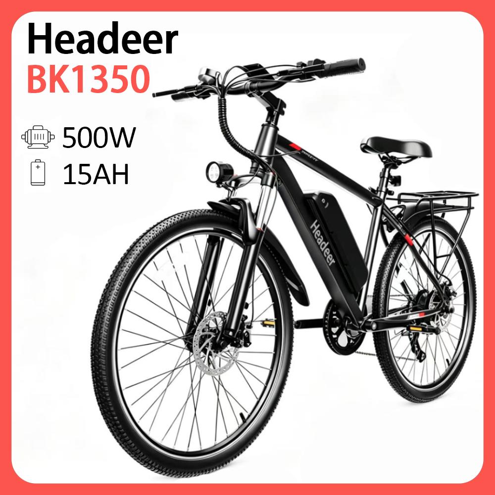 HEADEER BK1350 City Commuting Electric Bicycle For Unisex 500W Brushless Motor 48V15AH Battery 26 Inch Tires Electric Bike
