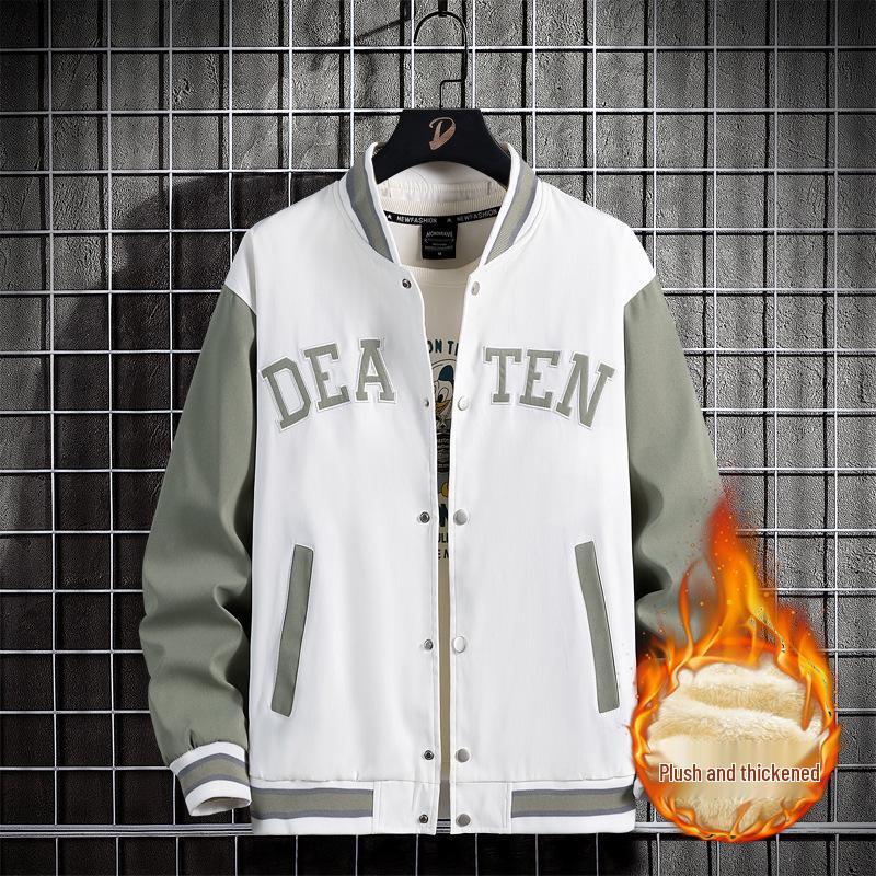 Мужская тонкая бейсбольная куртка большого размера с вышивкой для весны и осени