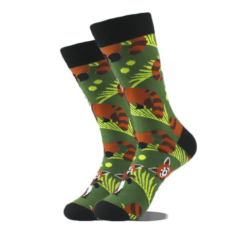 Happy Funny Socks Men Animal Lion Sloth Shark Crazy Design Sokken Unisex Novelty Violin Carrot Crew Skateboard Calcetines Hombre