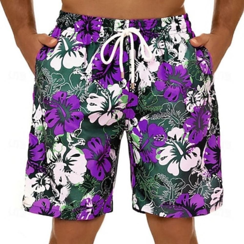 Мужские шорты для плавания со средней талией, уличная одежда, гавайский, богемный, повседневная, со шнурком, дизайнерская одежда
