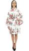 Bimba Women's Full Sleeve Kimono Robe With Belt Floral Print Cover Up